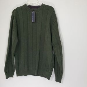 Bill Blast Green Pullover Ribbed Sweater, Size Large